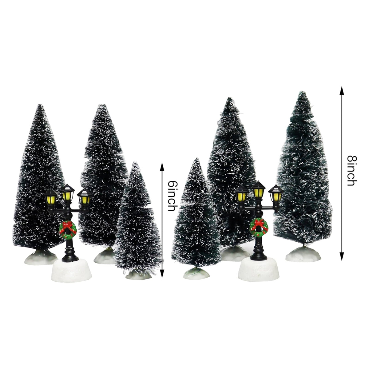 20-Piece Lighted Christmas Village Set with LED Lights Battery Operated Miniature Holiday Town Display Hand-Painted Christmas Houses, Figurines & Trees Gift-Ready Packaging