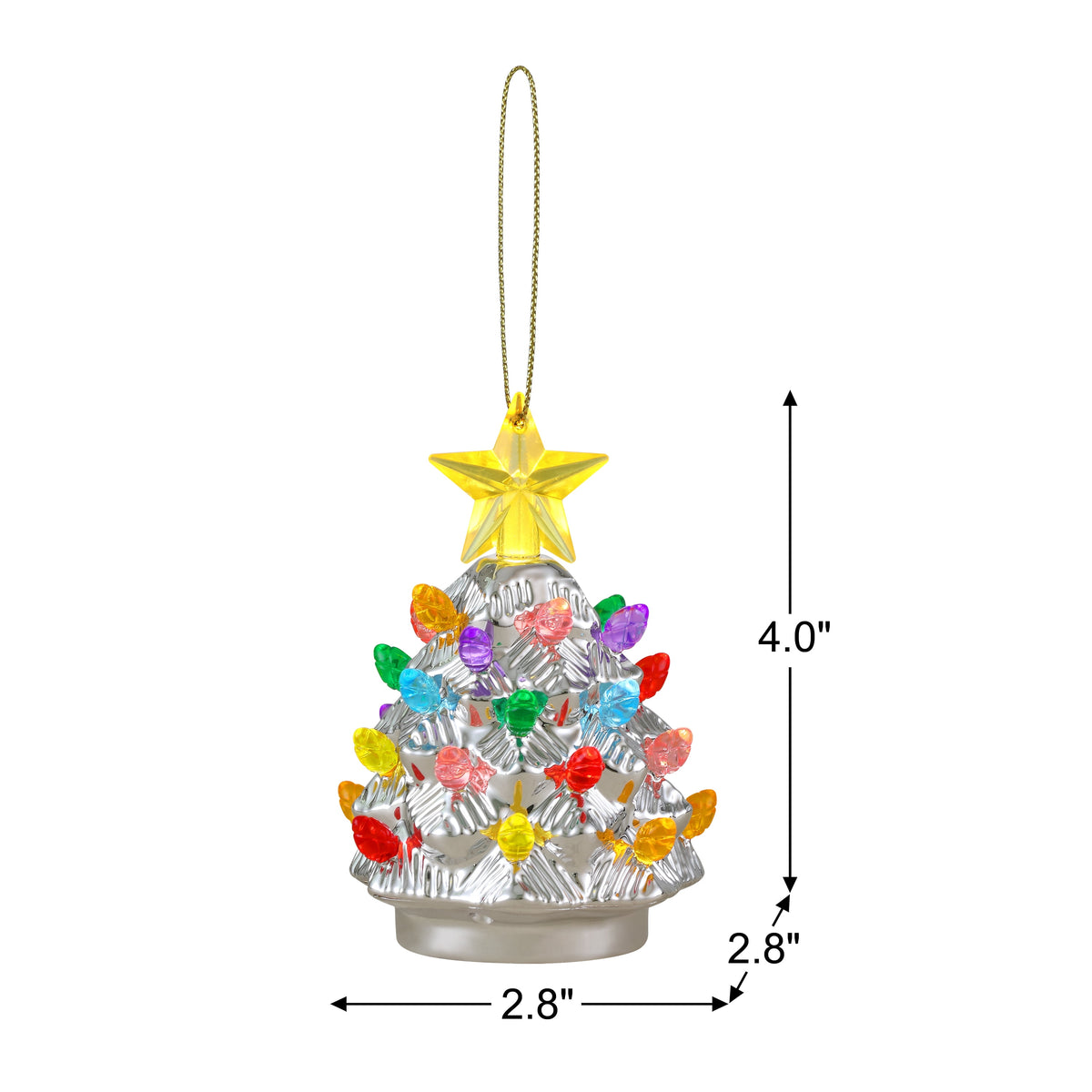 Mr. Christmas Ceramic Tree Ornaments - Silver, Set of 3