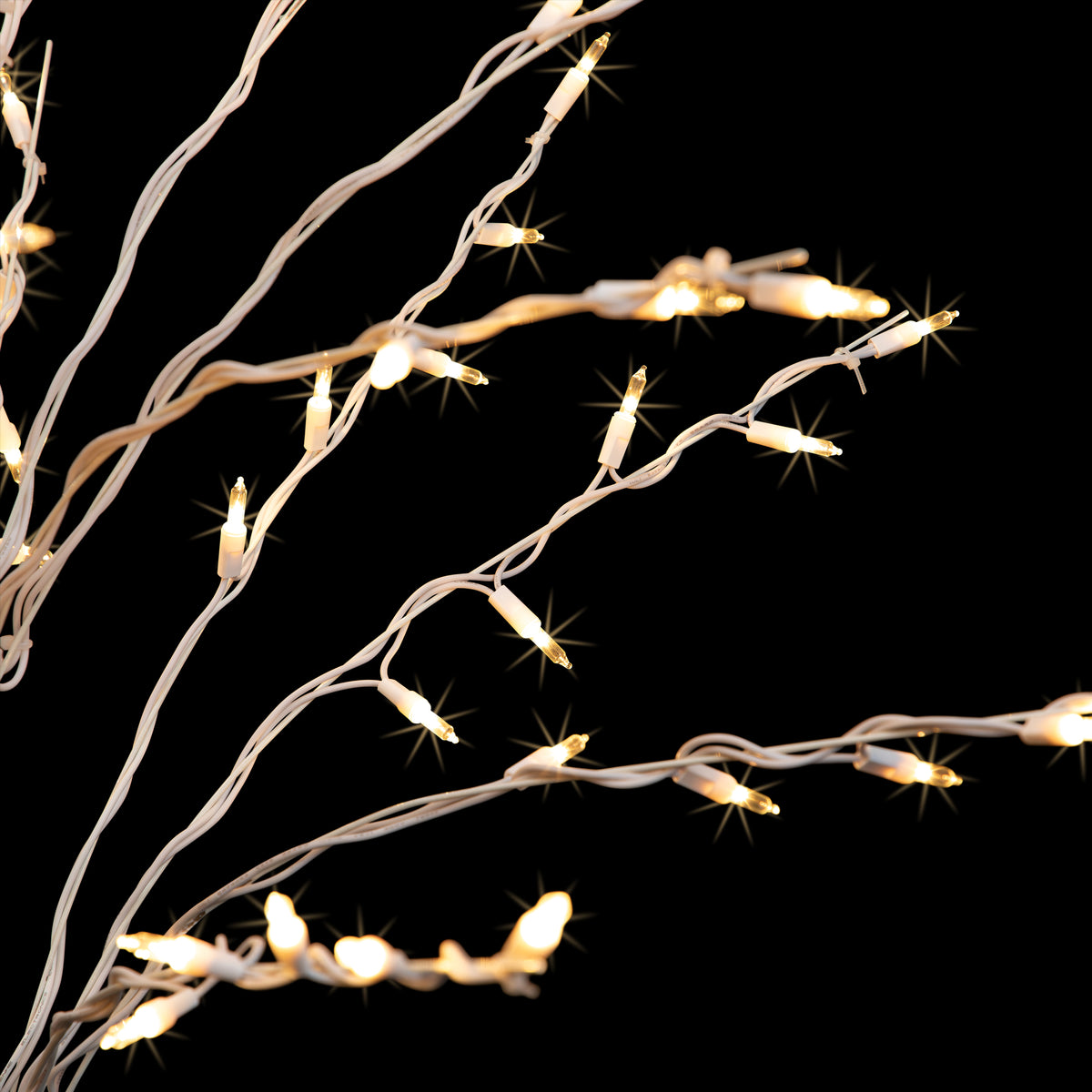 Northlight 4' White Lighted Christmas Cascade Twig Tree Outdoor Decoration - Clear Lights