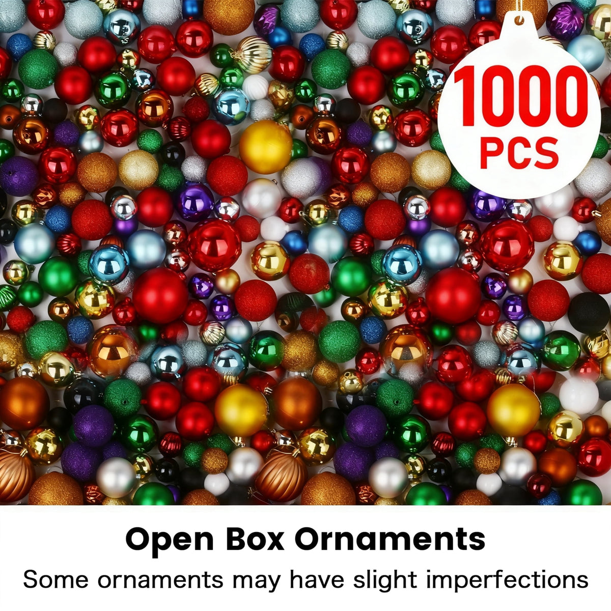 1000Pcs Christmas Balls Ornaments for Christmas Tree Shatterproof Xmas Decors Hanging Ball Decorations