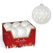 12PK 6" Shatterproof Christmas Ball Ornaments, Solid White Festive Xmas Decor, Classic Tree Ornaments for Holiday Celebration