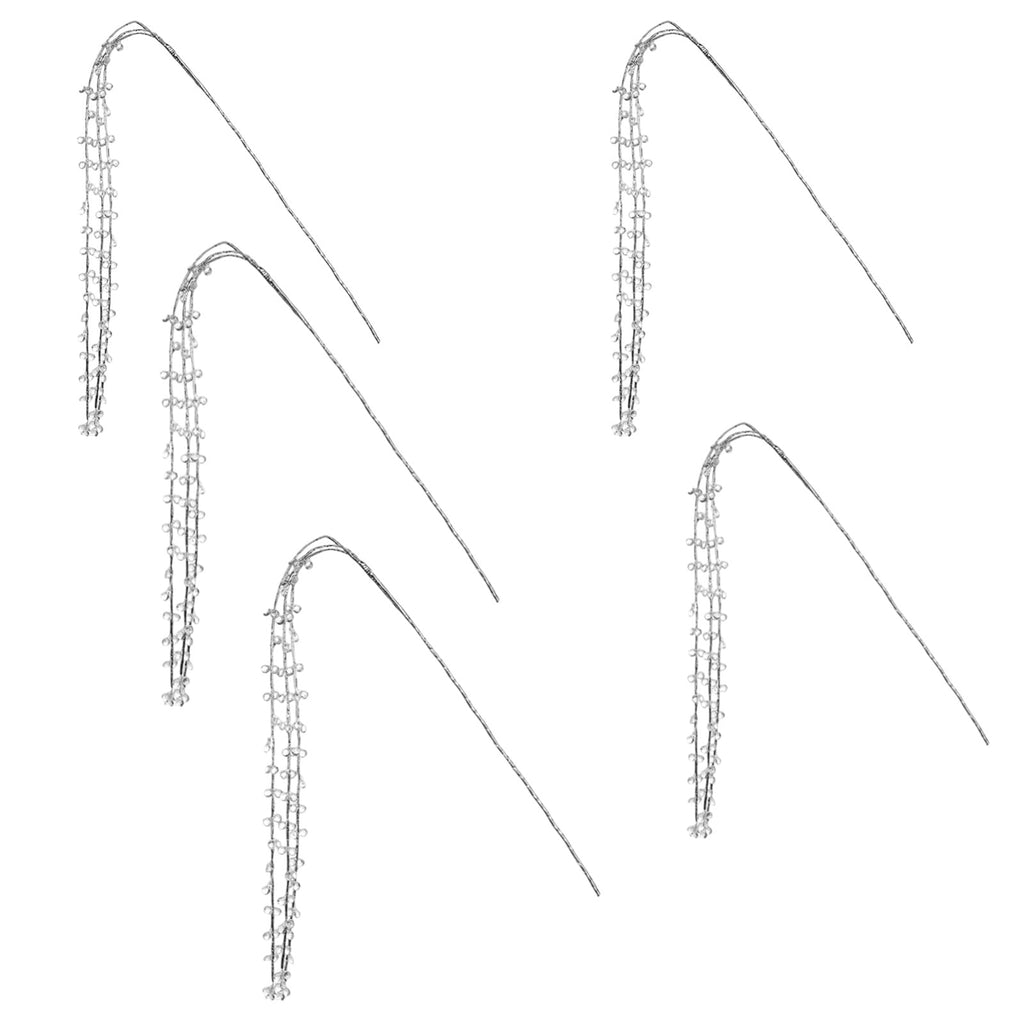 10Pcs Christmas Tree Acrylic Crystal Branch Picks, Sparkling Icicle Drop Ornaments, Beaded Garland Decor for Holiday Party, Wreath and Table Centerpiece