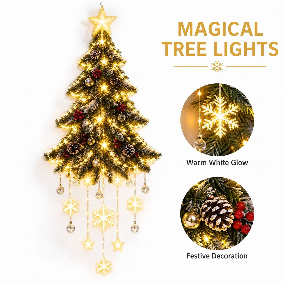 Christmas Staircase Banister Decor Set of 5 Lighted Santa Snow Scene Garland for Stair Railing Indoor Seasonal Home Ornament