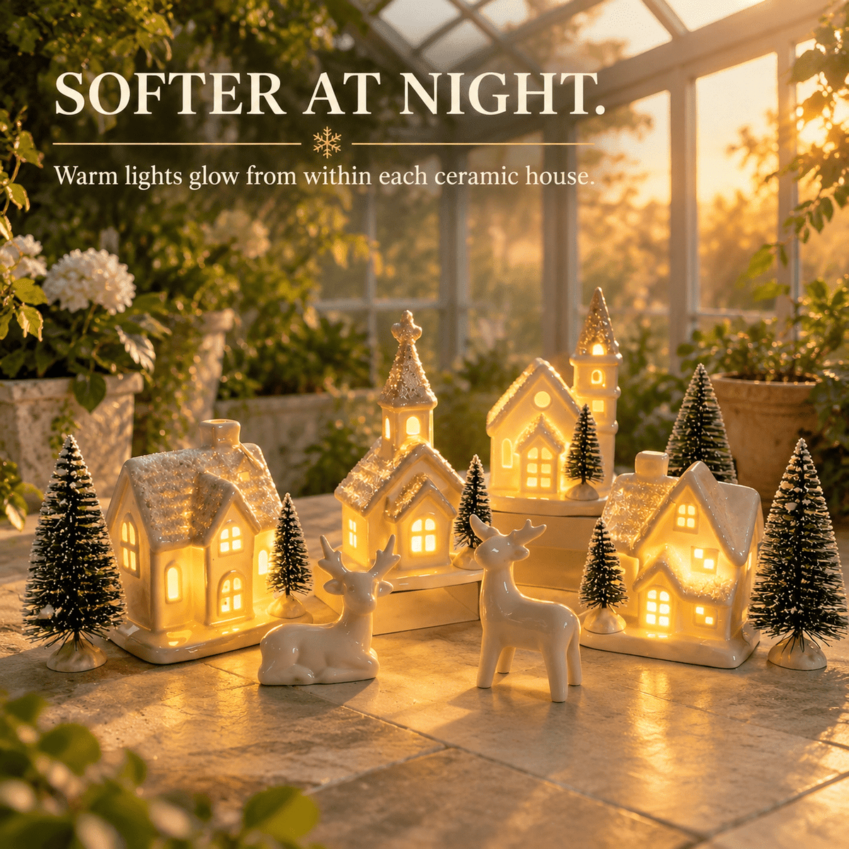 Christmas Villsets-13 Pieces White Indoor Decorations