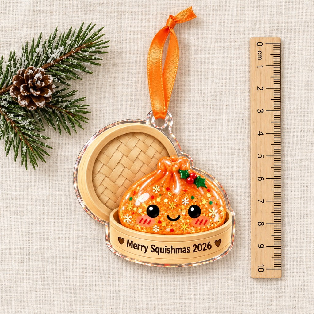 Christmas Ornament Cute Orange Squishy Dumpling Tree Decoration for Squishy Lovers