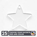 25 Units Acrylic Christmas Ornaments Star Soto 1/8" Thick - Clear or Solid Color - (Size 8") Made in USA