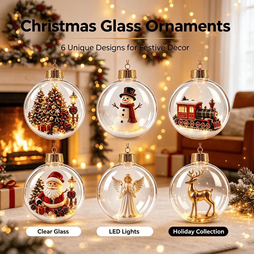 Glowing Christmas Story Ornament, Light-Up Mini Scene with Warm LED Light, For Tree Mantel, Holiday Scene Decoration & Gift