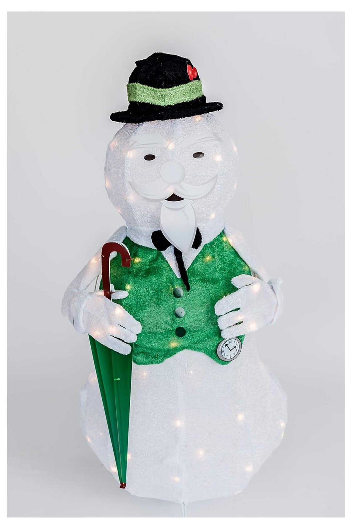 36" Tinsel Sam The Snowman w/Umbrella Rudolph The Red Nosed Reindeer Christmas Decoration