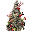 3Pcs Christmas Decroations, Santa Legs for Christmas Tree, Christmas Tree Swinging & Kicking Legs, Funny Santa Stuffed Leg Stuck in Tree Topper for Christmas Tree Decor & Home New Year Party Decor