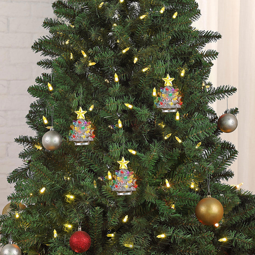 Mr. Christmas Ceramic Tree Ornaments - Silver, Set of 3