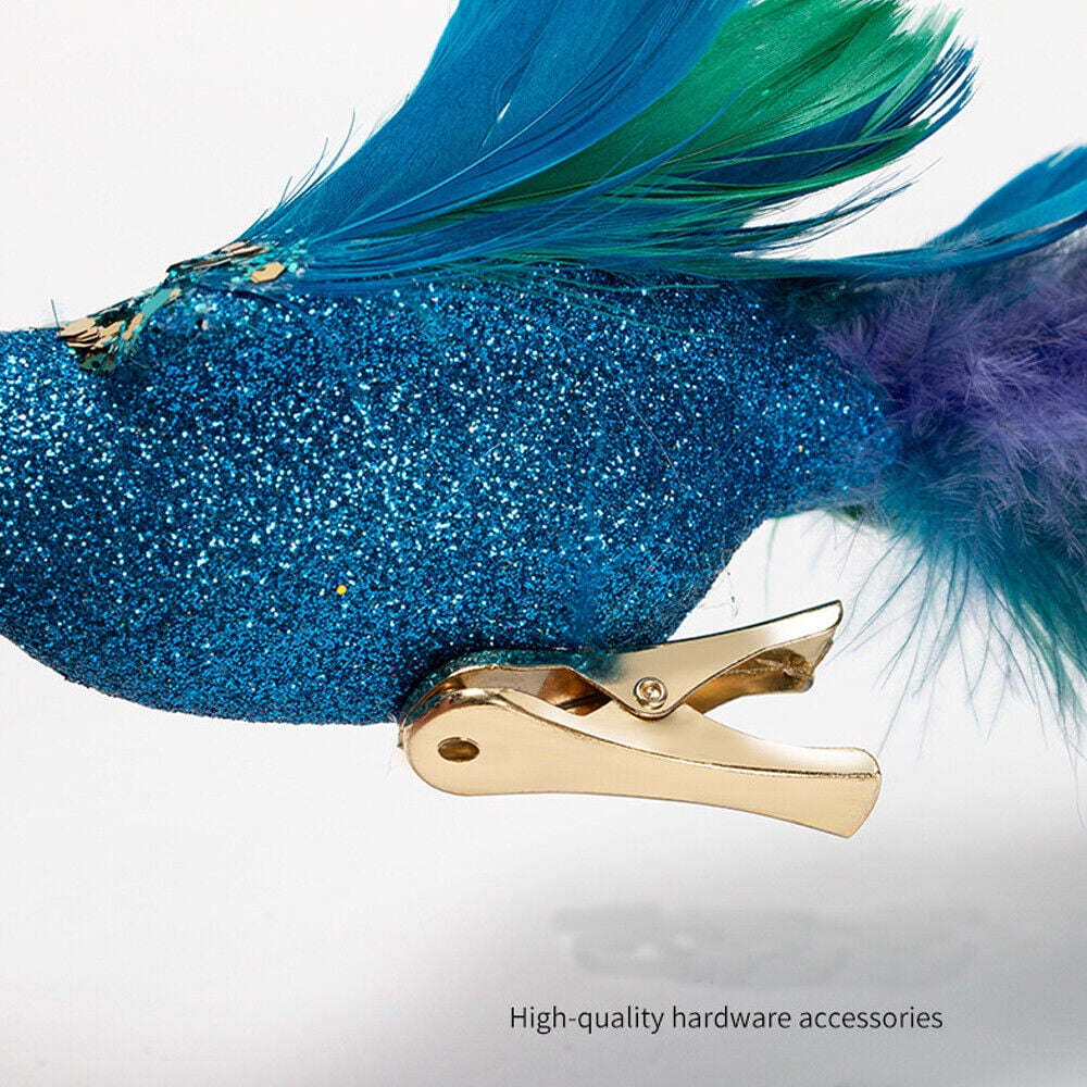 19 Inch Peacock Christmas Decorations Artificial Peacock Christmas Ornaments for Christmas Tree Christmas Natural Peacock Feather Decorations for Christmas Tree 10PCS