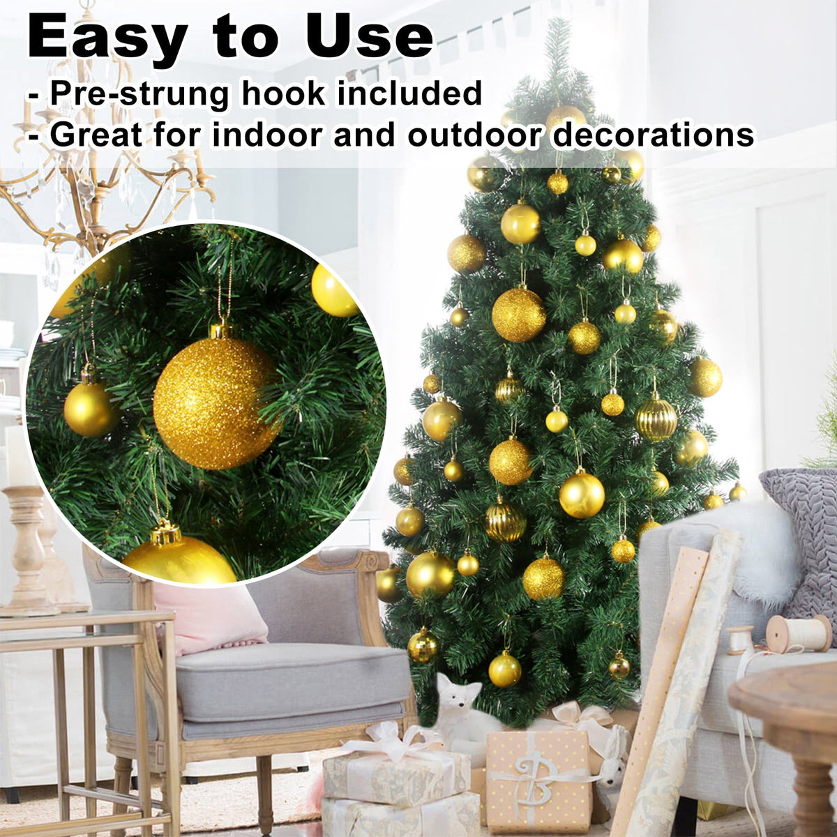 500Pcs Christmas Balls Ornaments for Christmas Tree Shatterproof Xmas Decors Hanging Ball Decorations