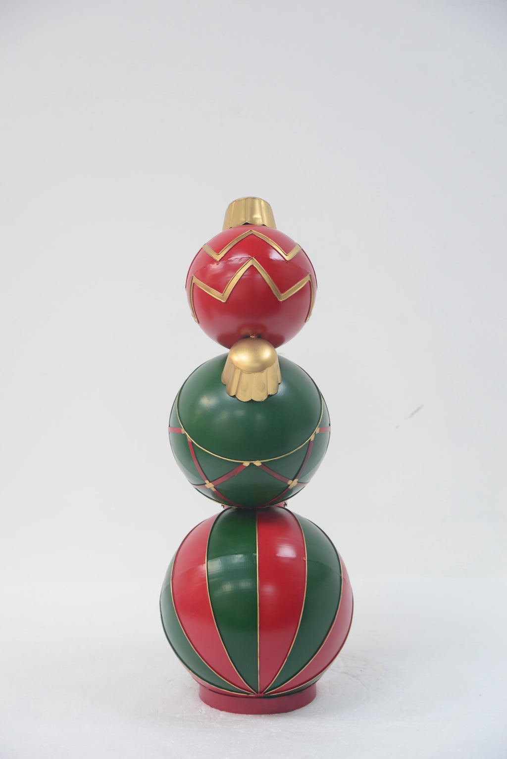 Classic Stacked Christmas Ball Decoration, Traditional Holiday Tabletop Ornament