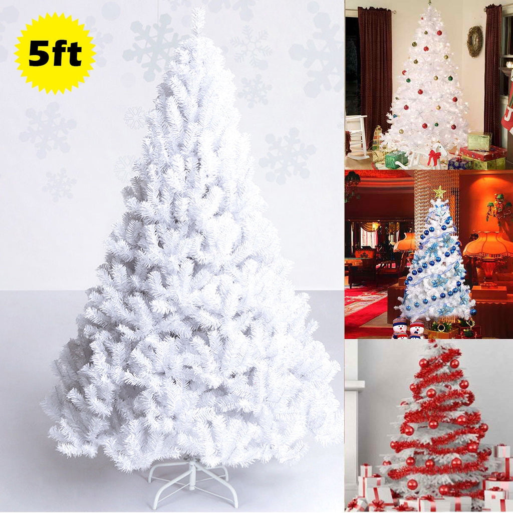 Costway 8Ft Artificial Xmas Tree Stand Christmas Decoration White