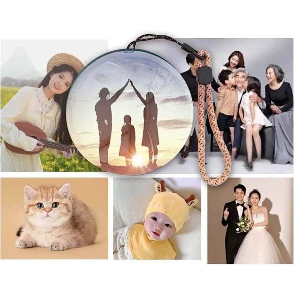 Magic Crystal Ball Christmas Ornament, Memory Orb, 2.7in Memory Orb Custom Video Sphere, Uploadable Videos & Photos, Memory Orb Ornament, Family Moments Keepsake Gifts (White)