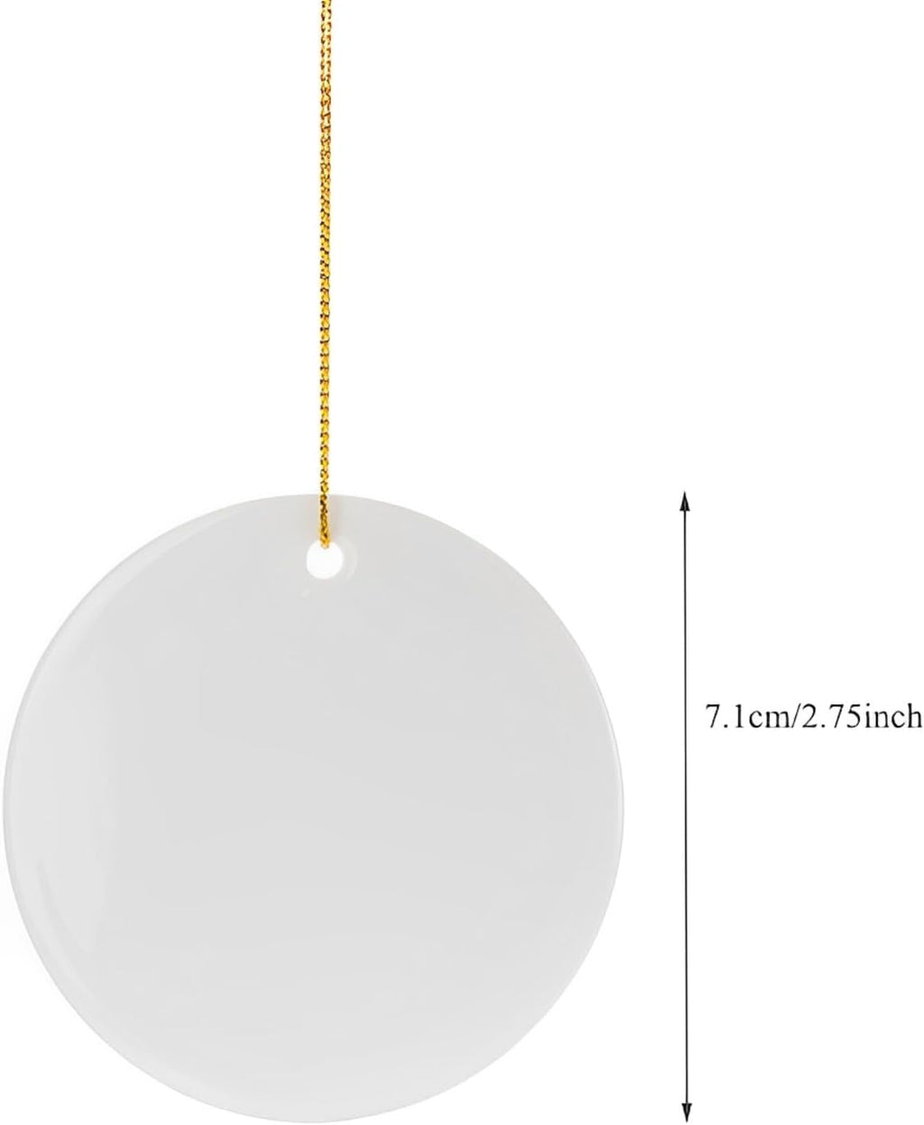 100 Pack Blank Ceramic Ornament Christmas Tree Decor Disc Ornament for Sublimation Sublimation Blanks Blank Ceramic OrnamentsBulk (2.75" Round) (100)