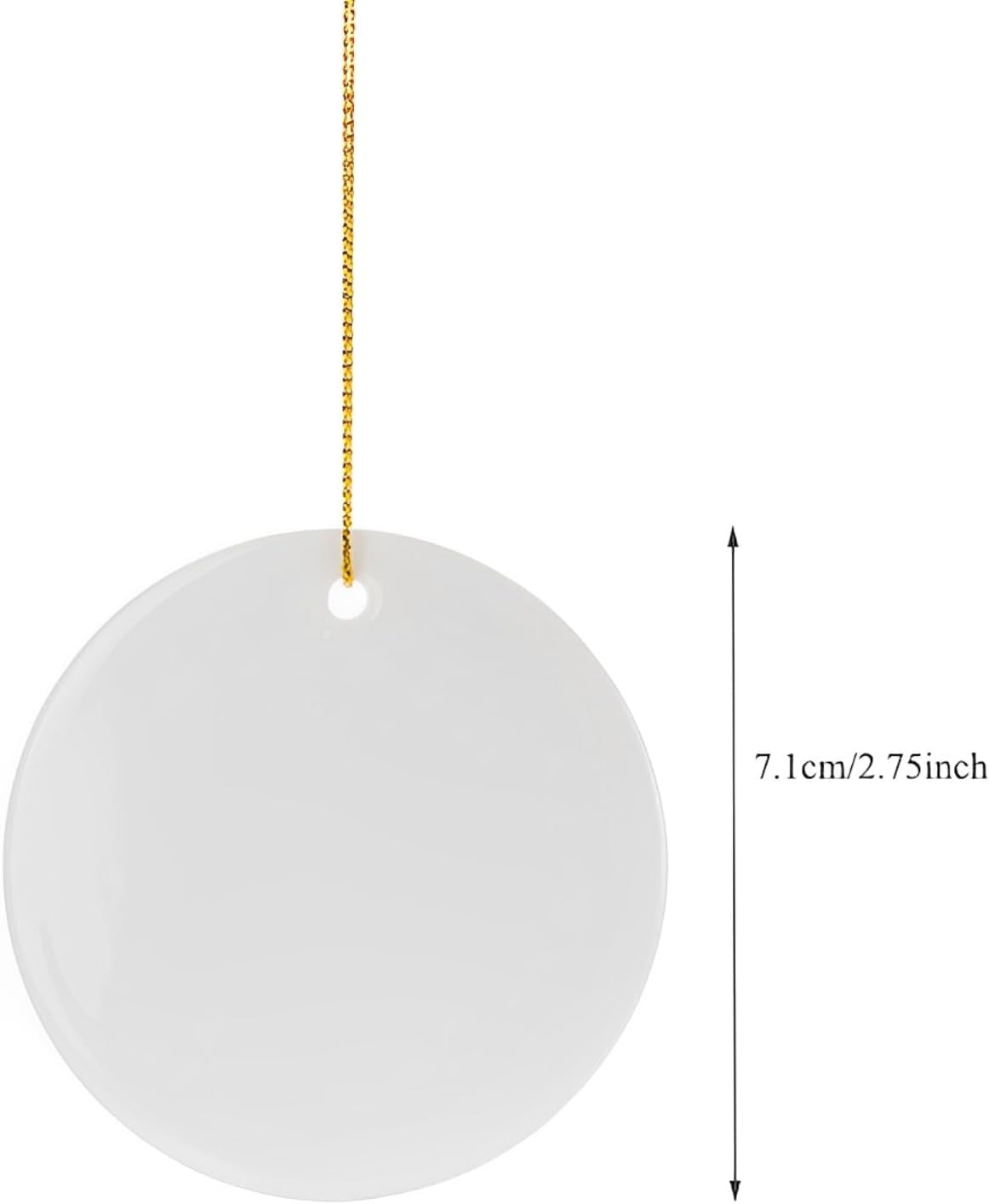 100 Pack Blank Ceramic Ornament Christmas Tree Decor Disc Ornament for Sublimation Sublimation Blanks Blank Ceramic OrnamentsBulk (2.75" Round) (100)