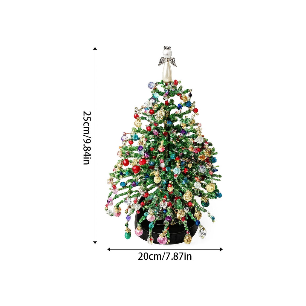 DIY Beaded Christmas Tree Kit,Handmade Mini Xmas Bead Art Craft Set,3D Crystal Bead Holiday Tree Making Project,Creative Tabletop Christmas Decoration,Relaxing DIY Activity and Festive Gift(#06)