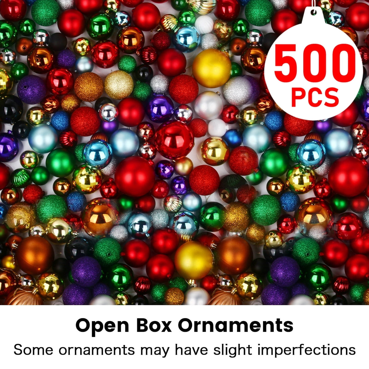 500Pcs Christmas Balls Ornaments for Christmas Tree Shatterproof Xmas Decors Hanging Ball Decorations