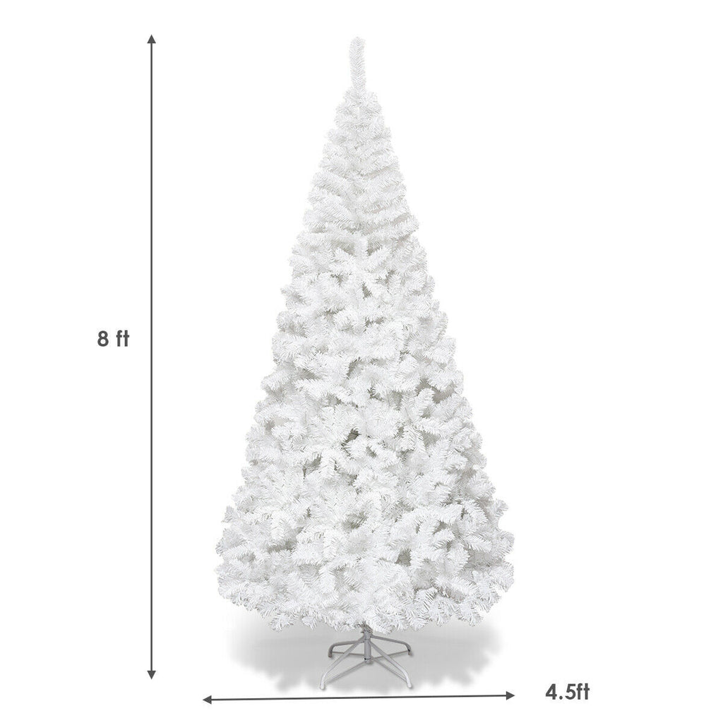 Costway 8Ft Artificial Xmas Tree Stand Christmas Decoration White