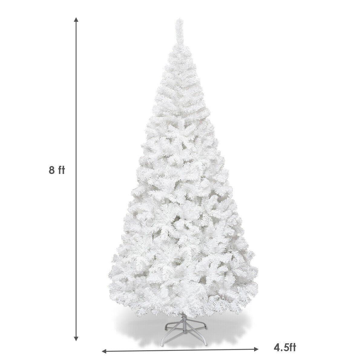 Costway 8Ft Artificial Xmas Tree Stand Christmas Decoration White
