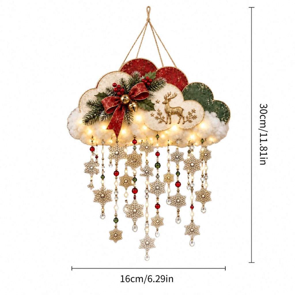 5Pcs Christmas Stair Banister Decoration Lighted Santa Snow Scene Garland for Stair Railing Indoor Holiday Home Ornament