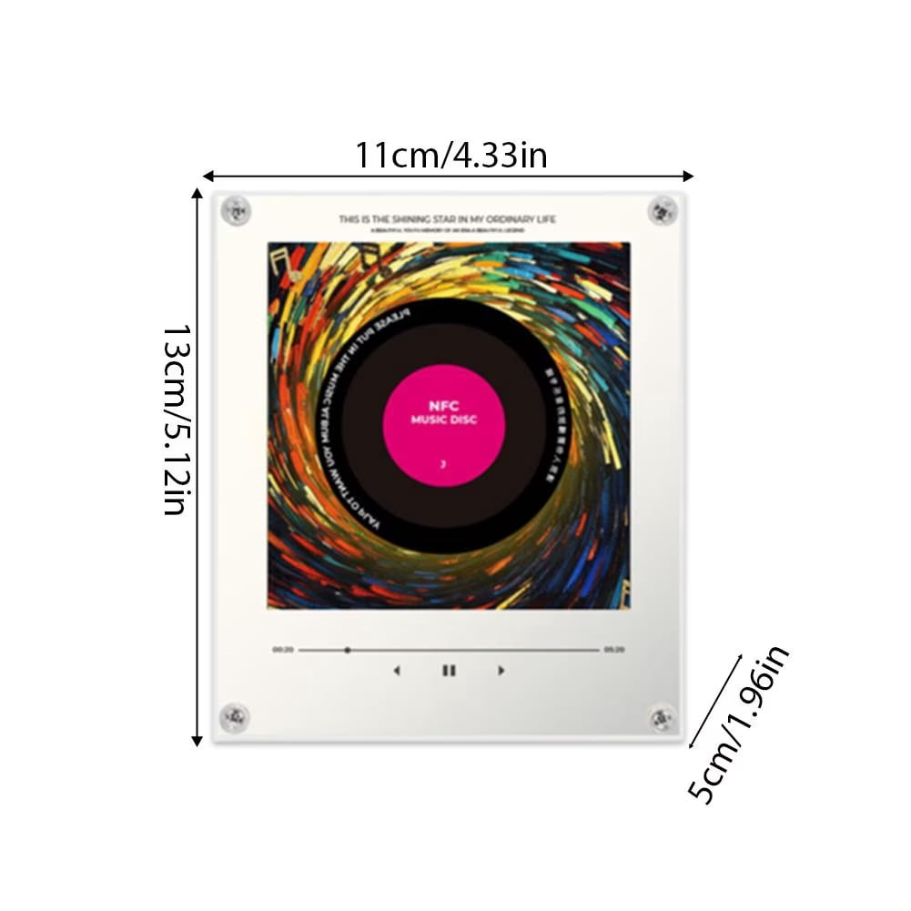 Christmas Music Refrigerator Stickers, Playable Magnetic Discs With Music Player Unit, Interactive Xmas Fridge Decor, Novelty Gift For Family Holiday Gatherings (B)