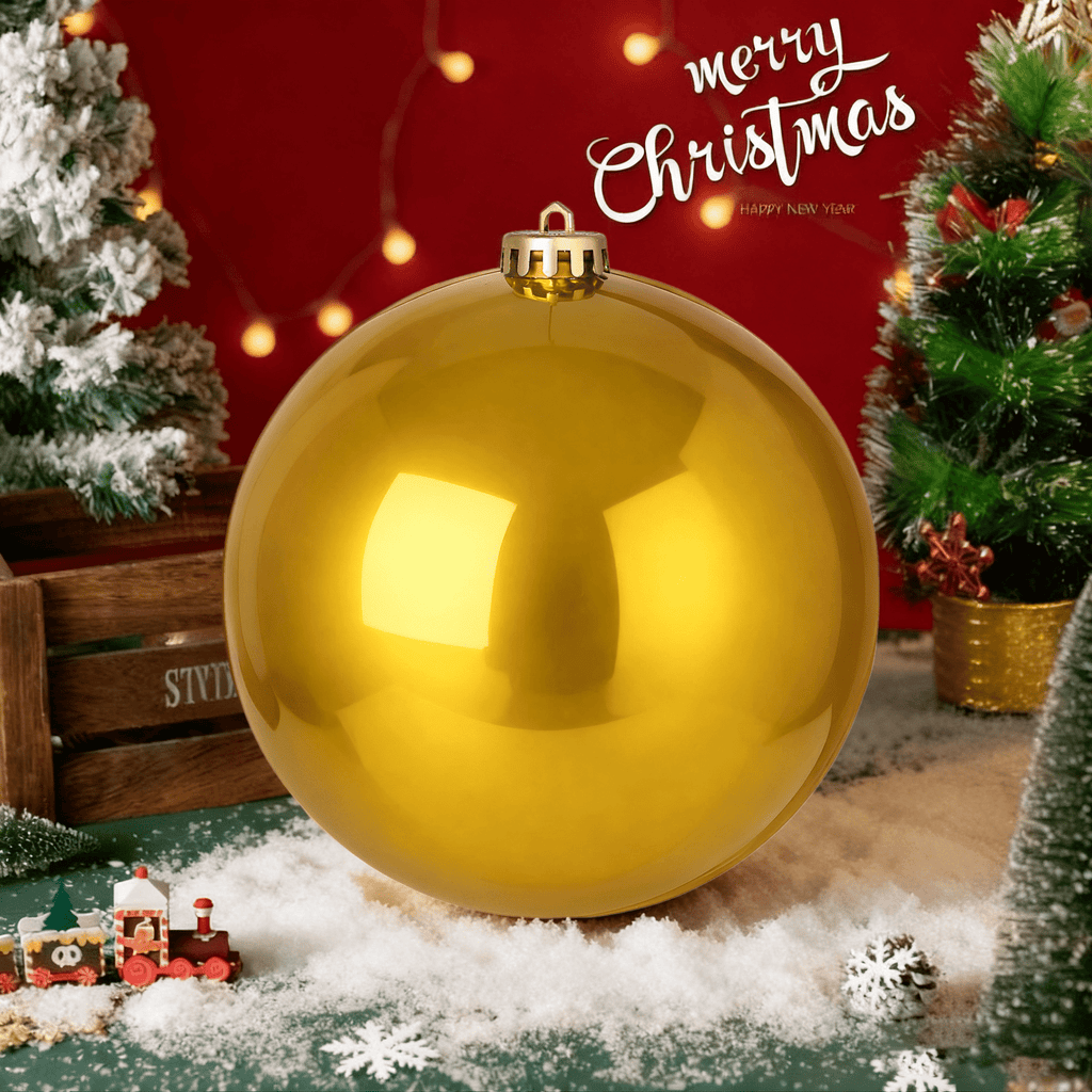 LAMPHOME 12PK 8" Shatterproof Christmas Ball Ornaments, Glossy & Matte & Glitter Gold Assortment, Sparkling Xmas Tree Decorations for Holiday Home