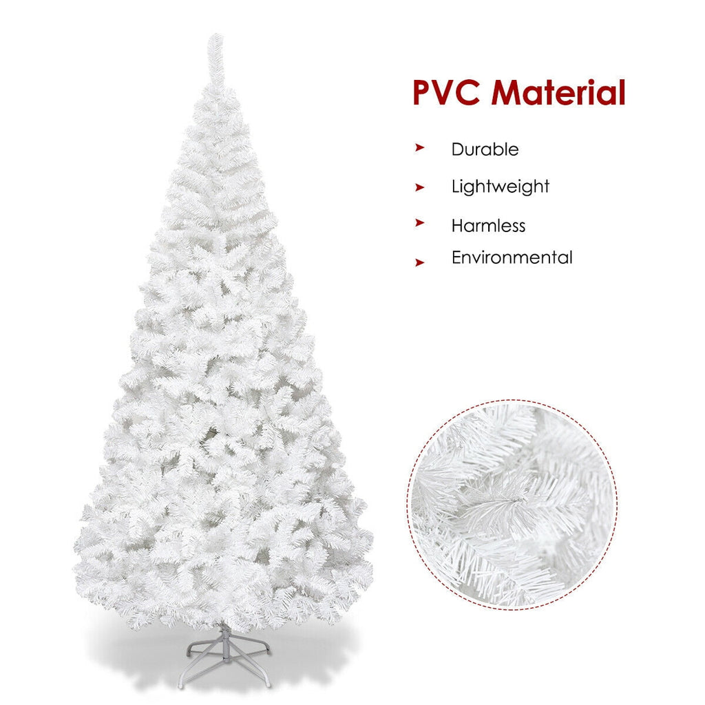 Costway 8Ft Artificial Xmas Tree Stand Christmas Decoration White