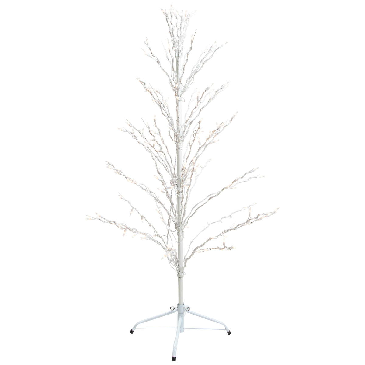 Northlight 4' White Lighted Christmas Cascade Twig Tree Outdoor Decoration - Clear Lights
