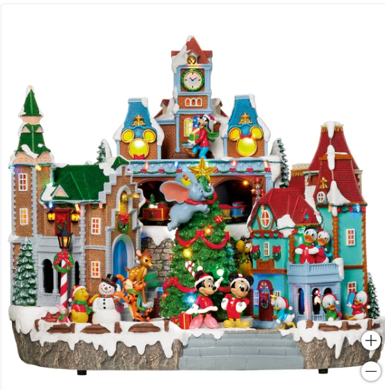 Disney Animated Christmas Holiday Village with Lights and Music