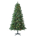 (Open Box) 7.5' Pre-Lit Kennedy Fir Green Artificial Christmas Tree with Color-Changing LED Lights and Quick Set, by Holiday Time