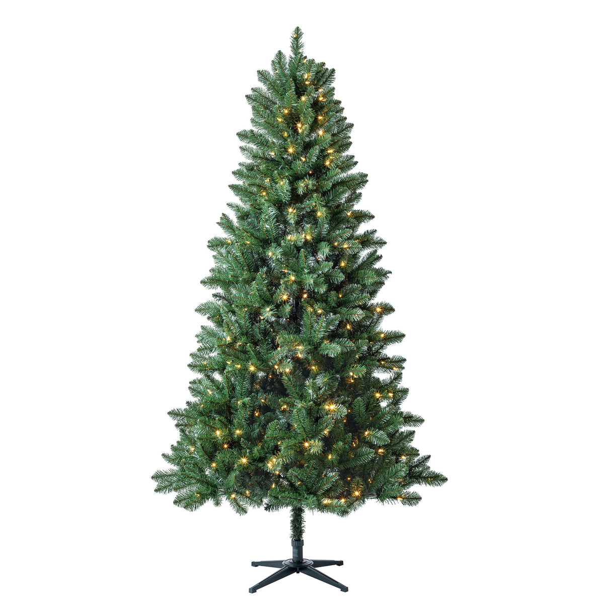 (Open Box) 7.5' Pre-Lit Kennedy Fir Green Artificial Christmas Tree with Color-Changing LED Lights and Quick Set, by Holiday Time