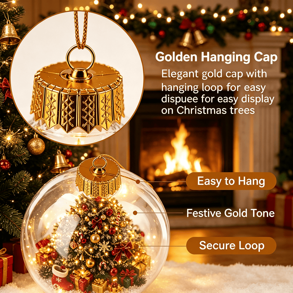 Glowing Christmas Story Ornament, Light-Up Mini Scene with Warm LED Light, For Tree Mantel, Holiday Scene Decoration & Gift