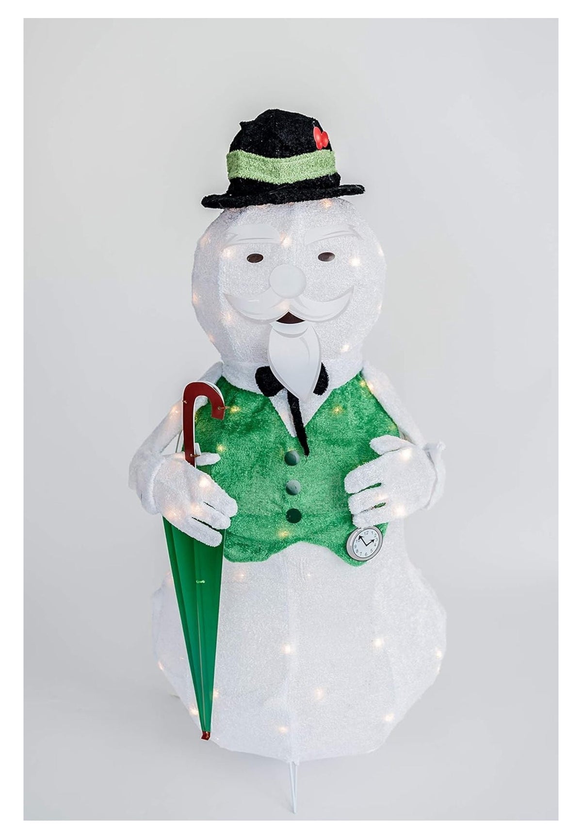 36" Tinsel Sam The Snowman w/Umbrella Rudolph The Red Nosed Reindeer Christmas Decoration