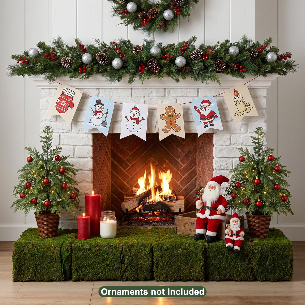 DR.Planzen 6' Pre-Lit Green Cypress Artificial Christmas Tree with 350 Warm White Twinkle LED Lights, Full-Bodied Xmas Tree with Metal Stand, Indoor Holiday Decoration