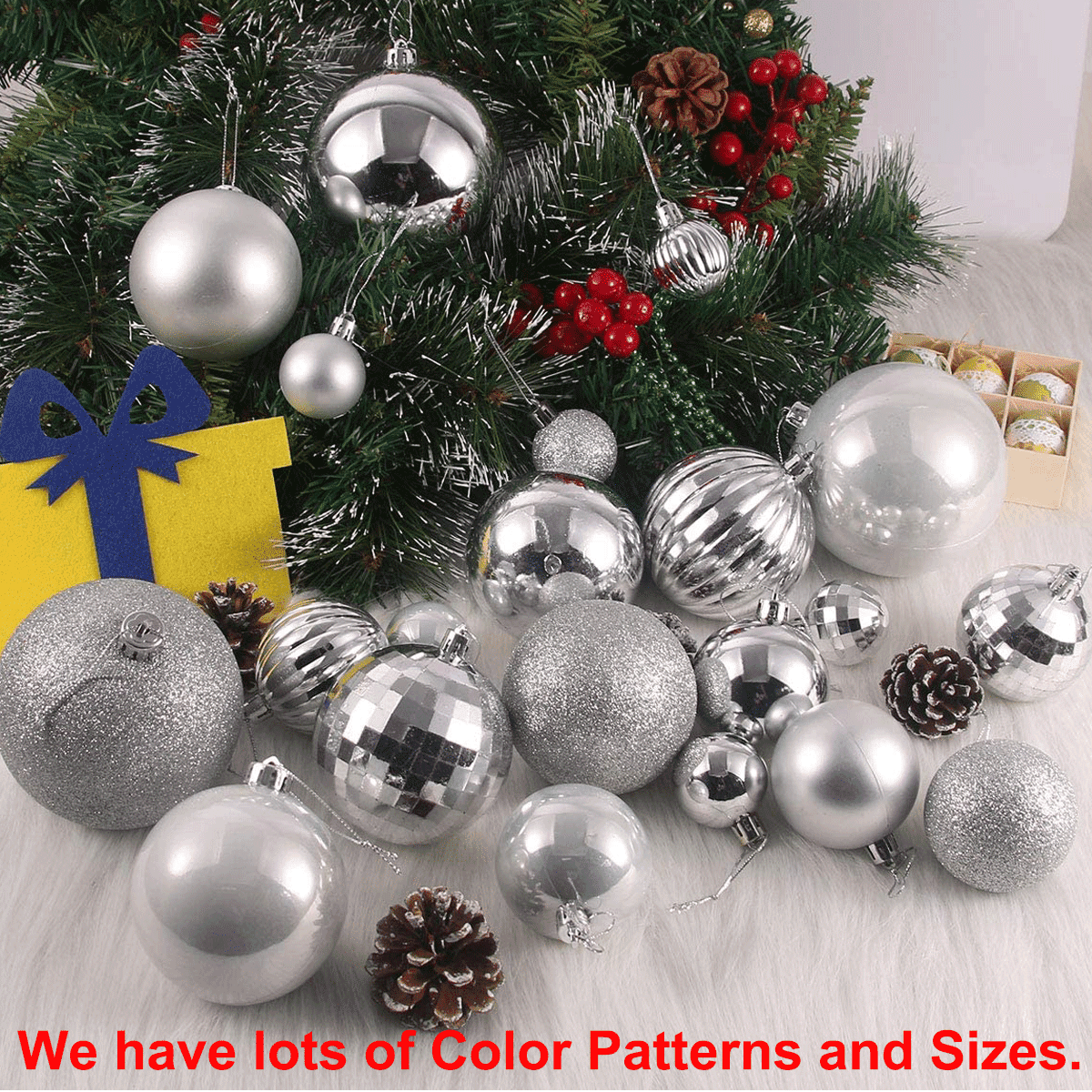 500Pcs Christmas Balls Ornaments for Christmas Tree Shatterproof Xmas Decors Hanging Ball Decorations