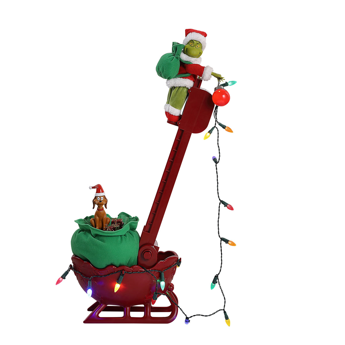 Mr. Christmas 34.5 in. Grinch's Animated Utility Sleigh