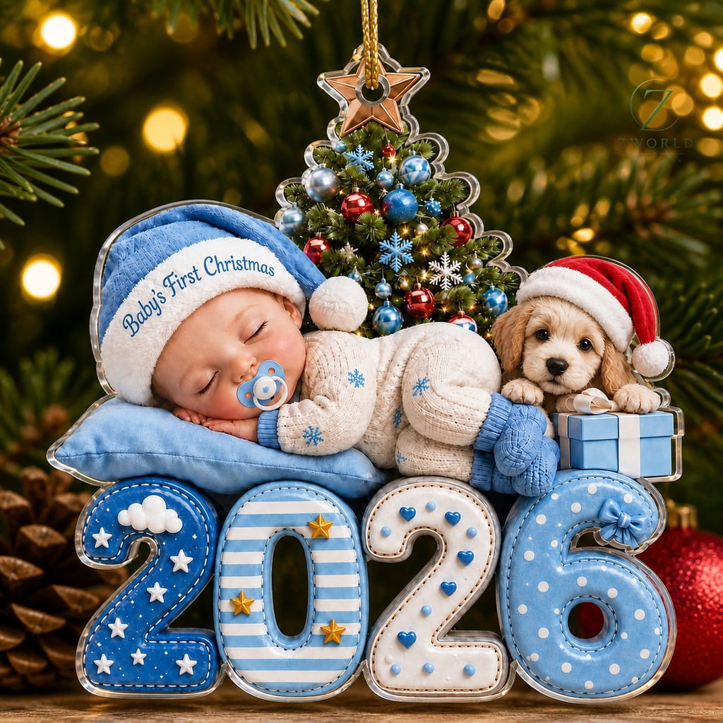 First Christmas Ornament Puppy Baby 2026 Holiday Keepsake
