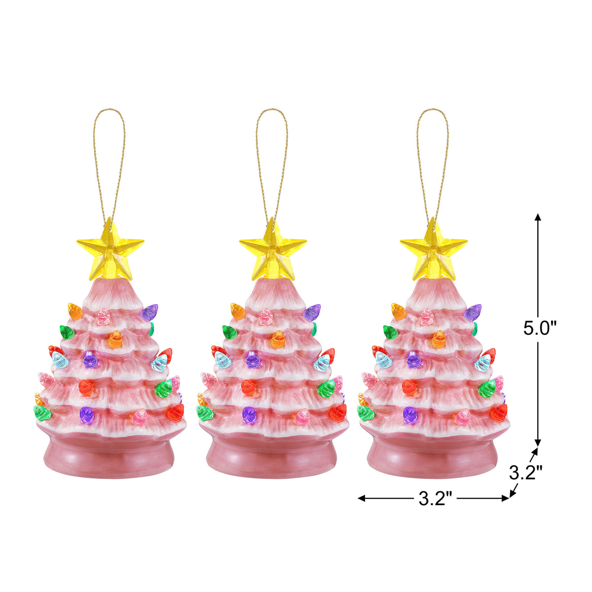 Mr. Christmas Ceramic Tree Ornaments - Silver, Set of 3