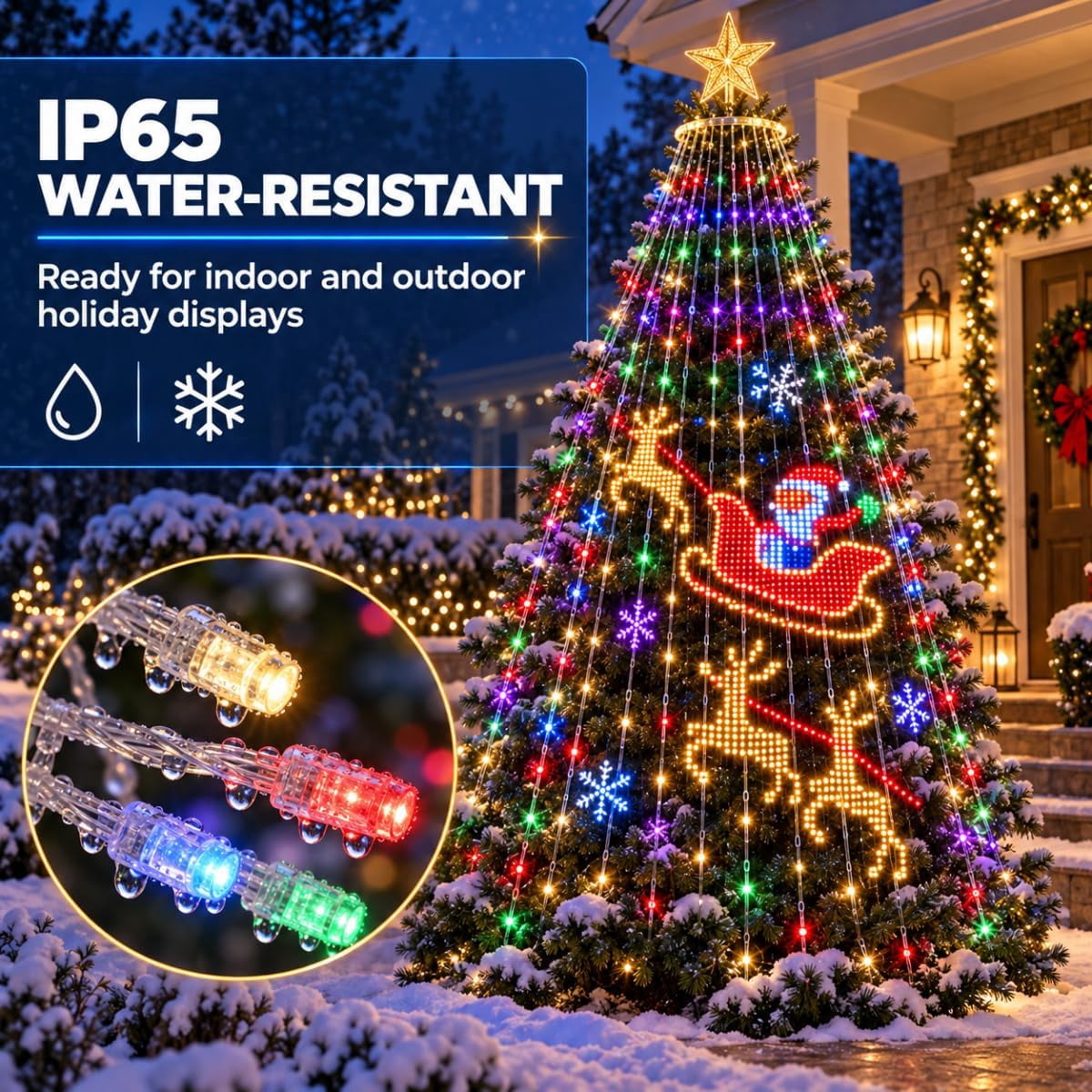 Christmas Lights, Smart Christmas Tree Lights, Smart Animated Christmas Tree Lights App Controlled