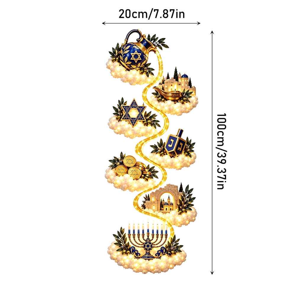 5Pcs Christmas Stair Banister Decoration Lighted Santa Snow Scene Garland for Stair Railing Indoor Holiday Home Ornament