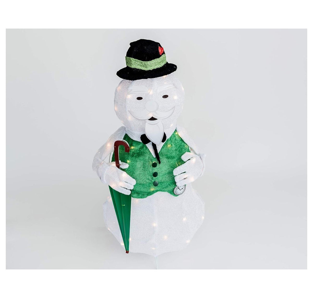36" Tinsel Sam The Snowman w/Umbrella Rudolph The Red Nosed Reindeer Christmas Decoration