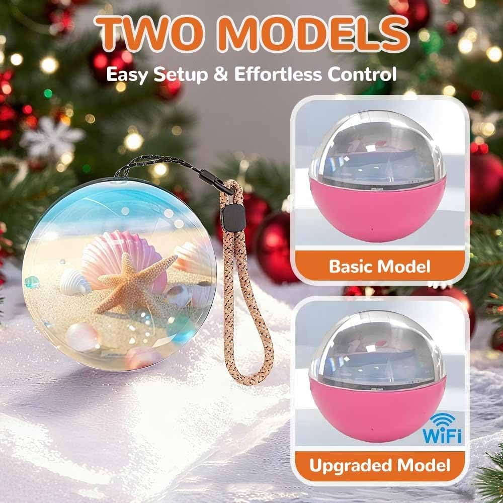 2026 Video Christmas Ball, WiFi Memory Sphere Ornament ,Personalized 3D Memory Orb Custom Video Sphere, Ideal for DIY Gift for Anniversary Birthday Christmas