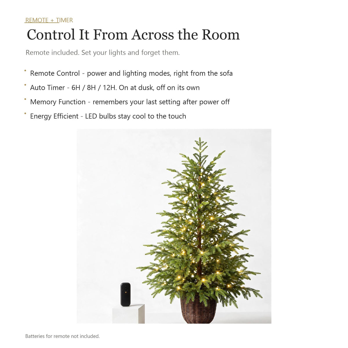 Potted Christmas Tree, 47 Inch Artificial Spruce With Woven Basket And Warm White LED Lights, For Entryway, Living Room, Porch - Style 1 - 47 Inch