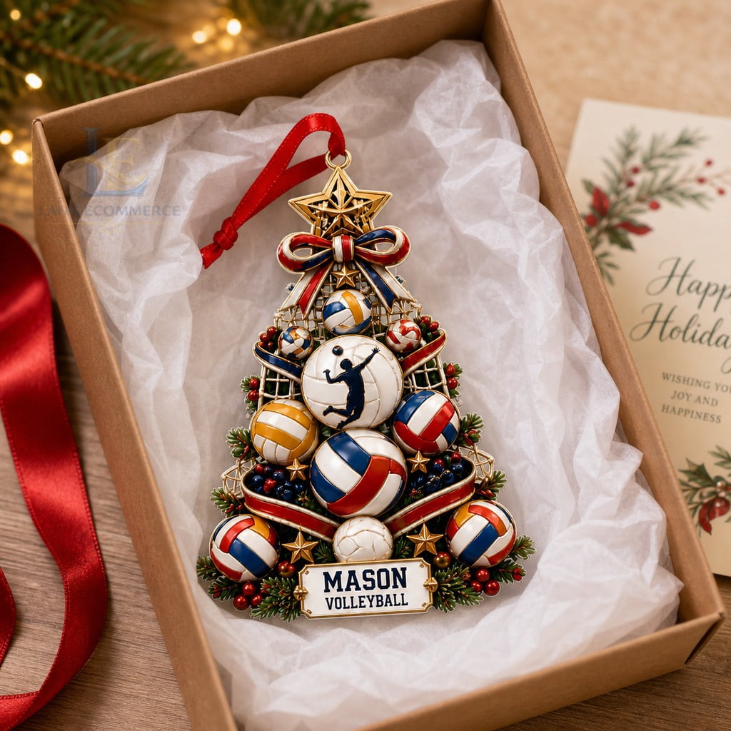 Christmas Ornament Acrylic Personalized Volleyball Tree Hanging Keepsake for Volleyball Player Gift