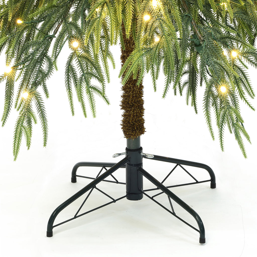 Haven Crest 7.5FT Flocked Cedar Christmas Tree 250 LEDs 2160 PE Tips Decor