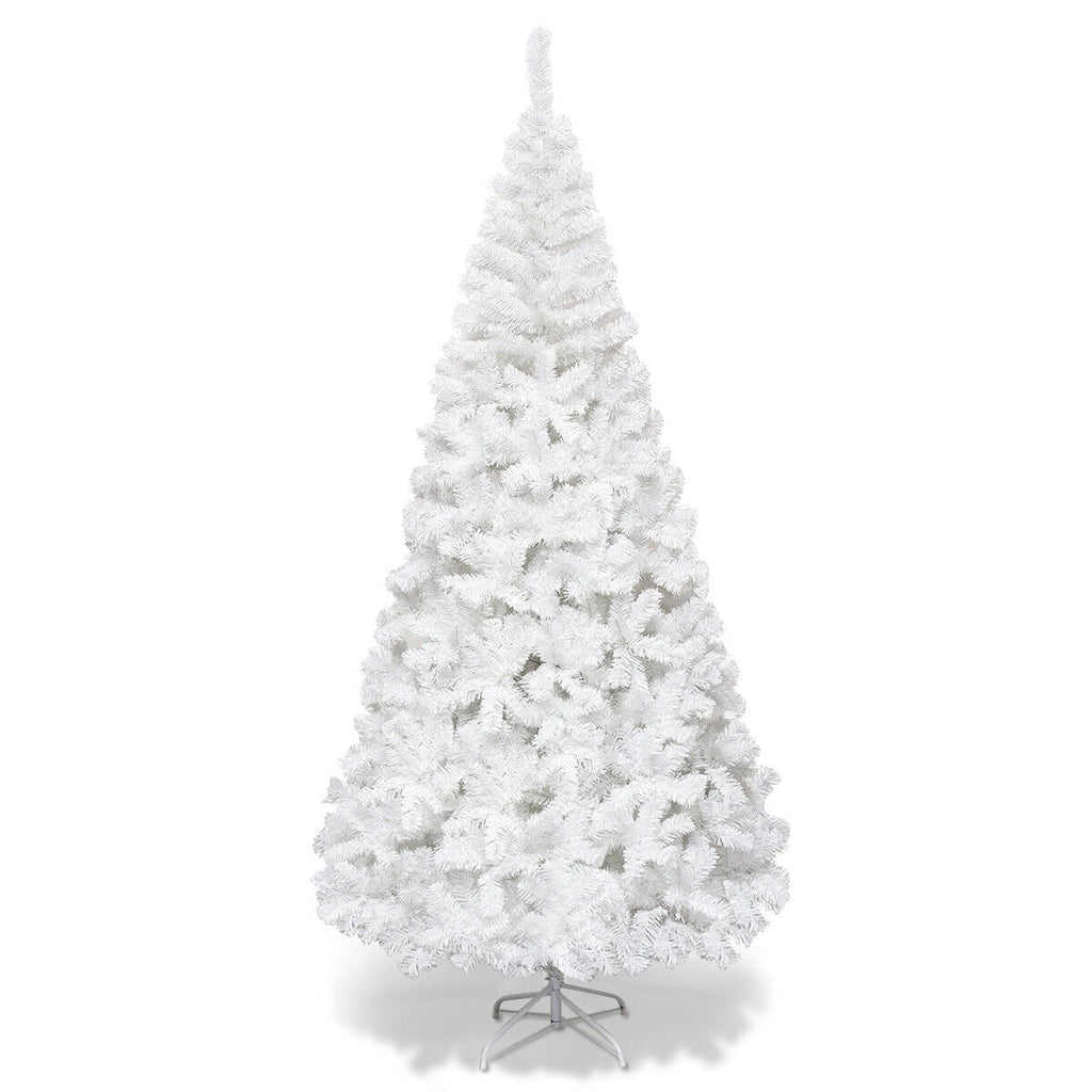 Costway 8Ft Artificial Xmas Tree Stand Christmas Decoration White
