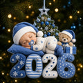 First Christmas Acrylic Ornament 2026 Blue Snowflake Keepsake