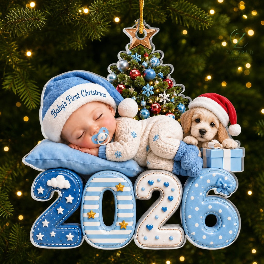 First Christmas Ornament Puppy Baby 2026 Holiday Keepsake